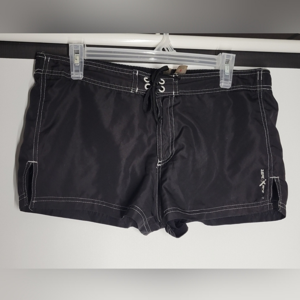 Zero X Posur Black Swim Shorts with Drawstring Waist